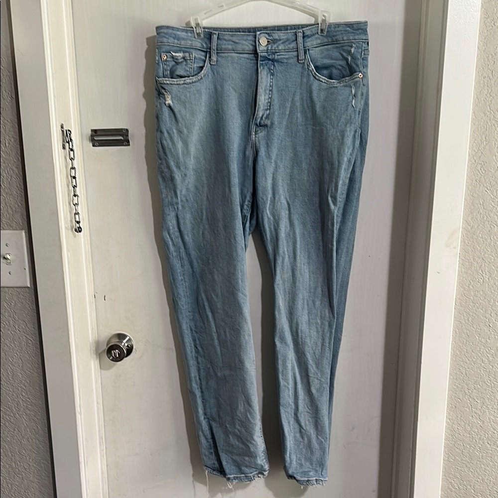 Light Blue Straight Leg Jeans
